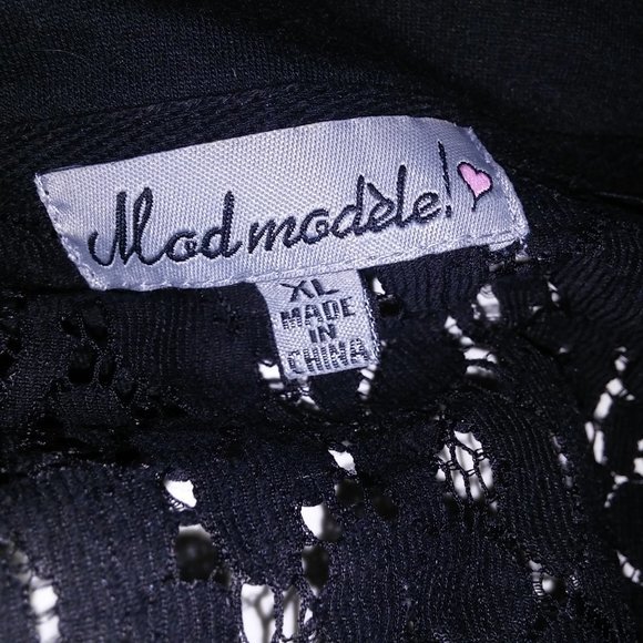 Mod Modele Blazer Jacket XL Black Lace Black Casual Solid Long Sleeve Button Fro - Picture 7 of 8